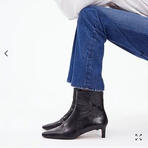 Madewell The Dimes Kitten-Heel Boot Size 9 Black